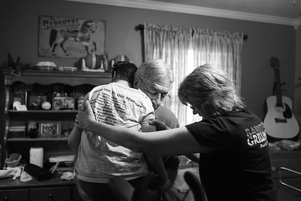 Eleven-year-old Taylor Surprenant is awakened by his grandparents, Randy and Johnna Carrender